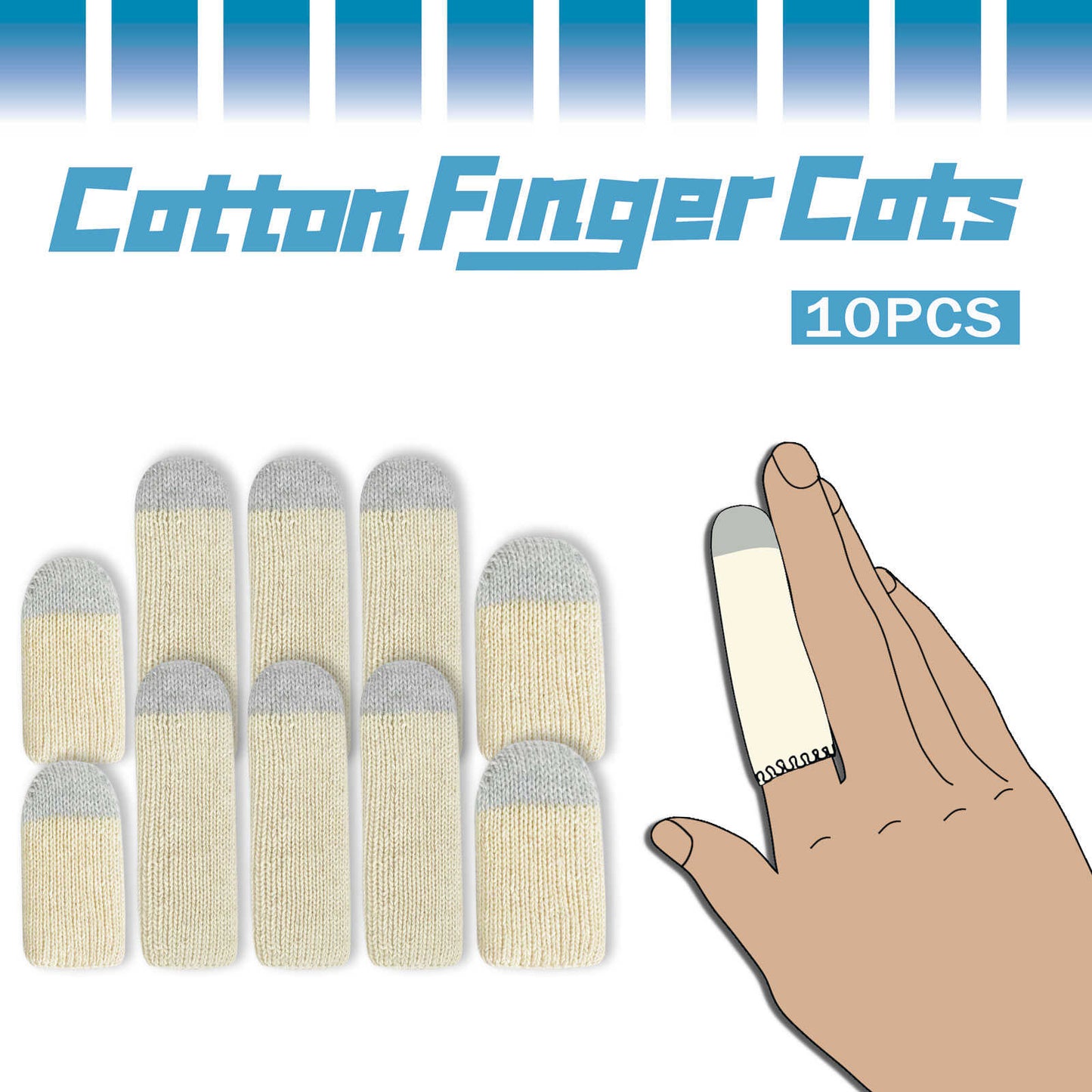EvridWear 10 Pcs Touchscreen Finger Cots, reusable Toe Thumb Protector