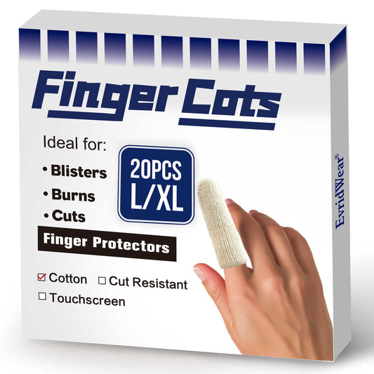 EvridWear 20 Pcs Cut Resistant Finger Cots, reusable Toe Thumb Protector