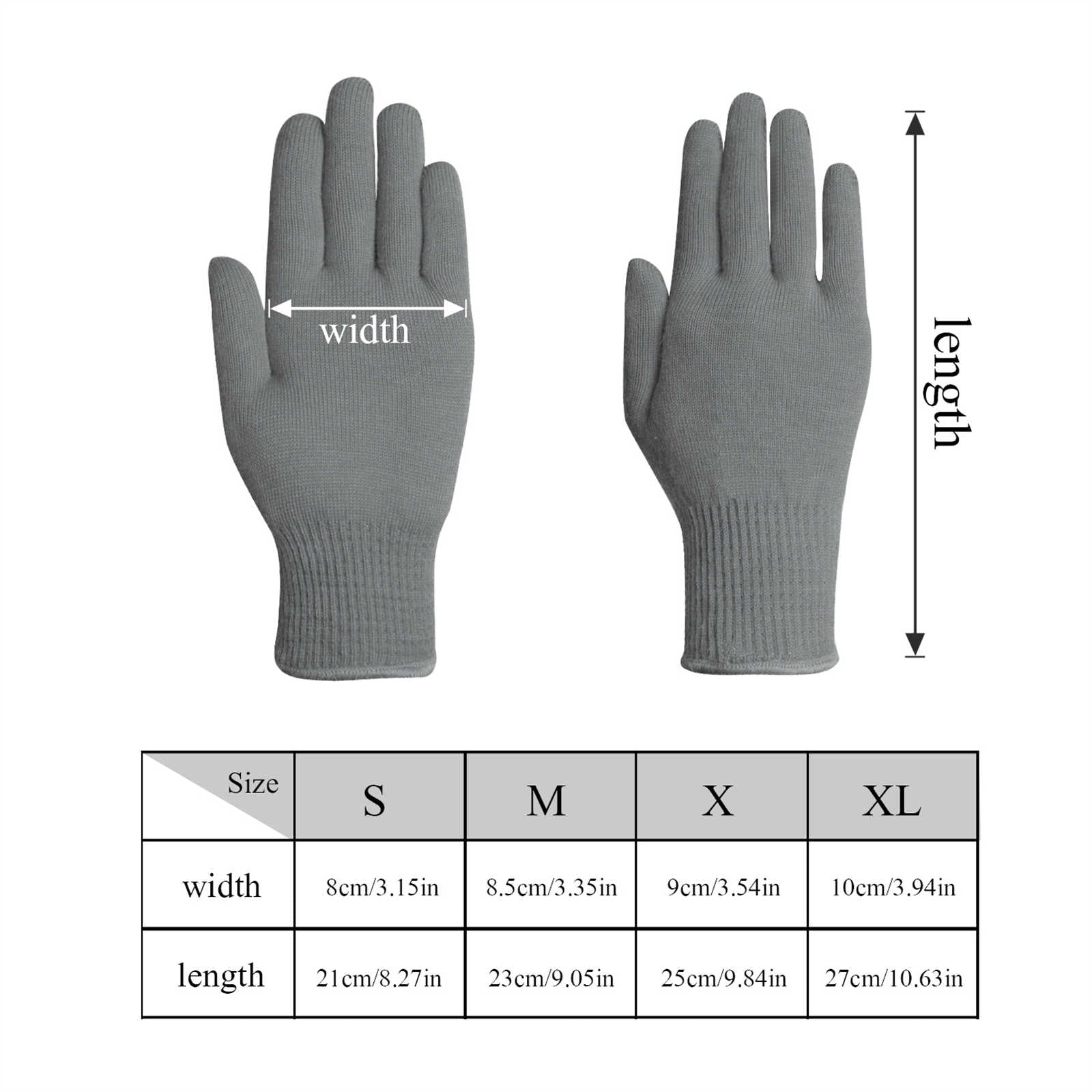 Merino Wool Full Finger (Gray)