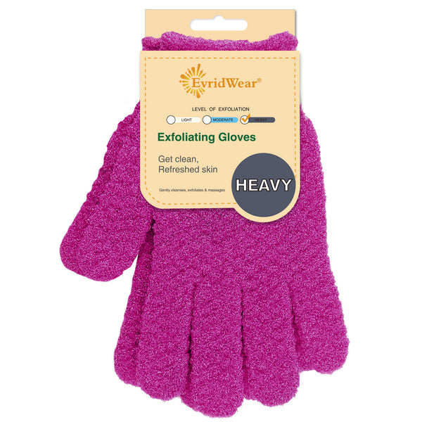 Dark Pink Exfoliating Bath Gloves