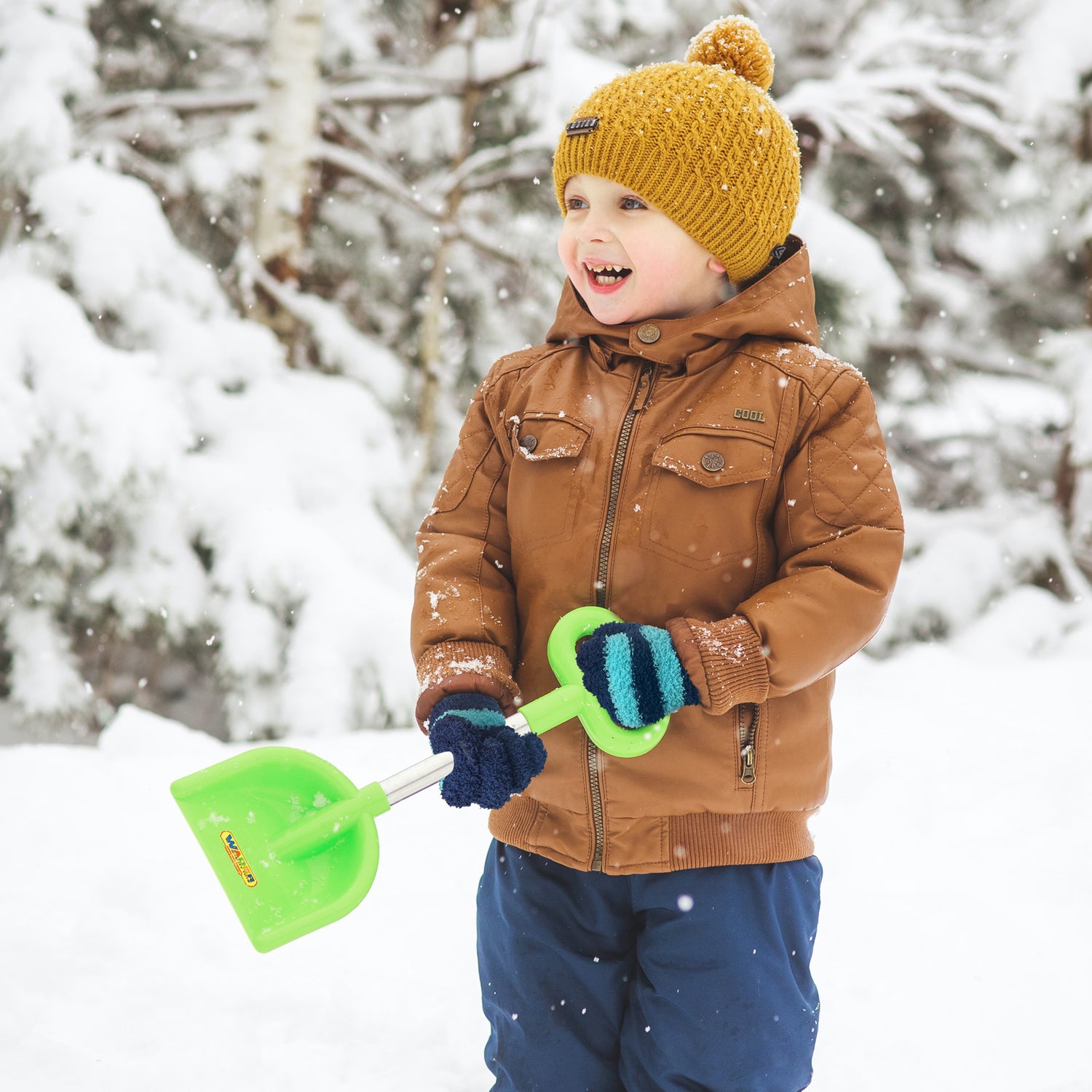 EvridWear Kids Fluffy Winter Gloves in Blue Color - Warm &amp; Stretchy