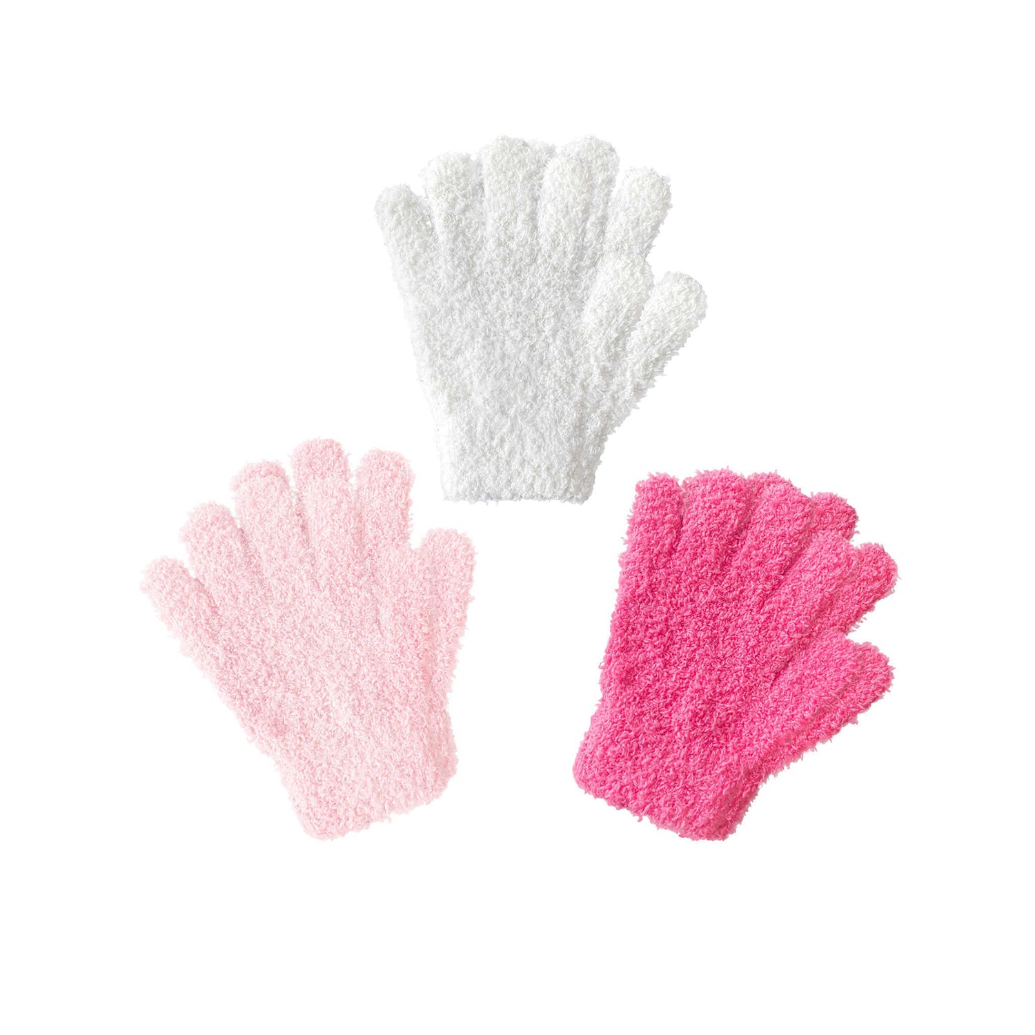 EvridWear Kids Fluffy Winter Gloves Neon Pink - Warm &amp; Stretchy