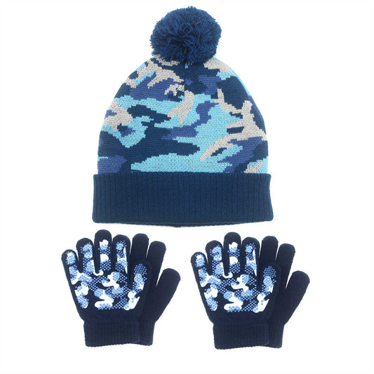 EvridWear Boys Girls Magic Grip Winter Fall Gloves and Hat Set for Cool Cold Weather (2 Pairs Glove + 1 Hat)