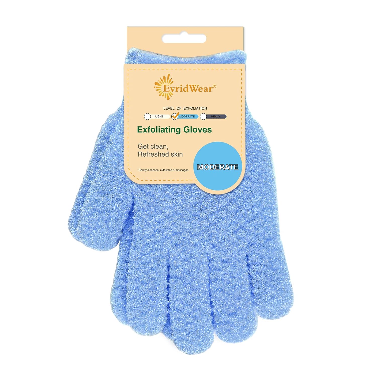 Light Blue Exfoliating Bath Gloves