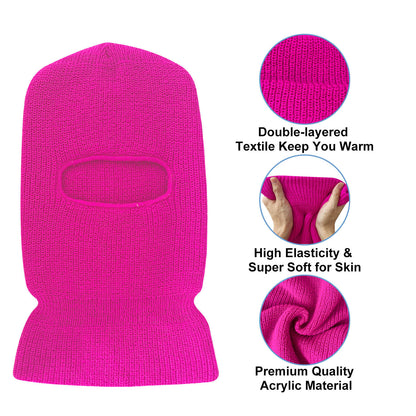 EvridWear 1 Pack 3M Thinsulate Balaclava Face Mask, Thermal Winter Ski Mask for Cold Weather, Men Women (Pink)
