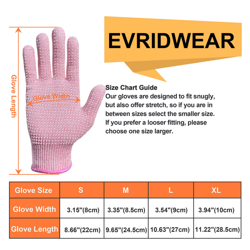 EvridWear 1 Pair Cut Resistant Gloves | Food Grade | Level 5 Protection | HPPE (Pink)