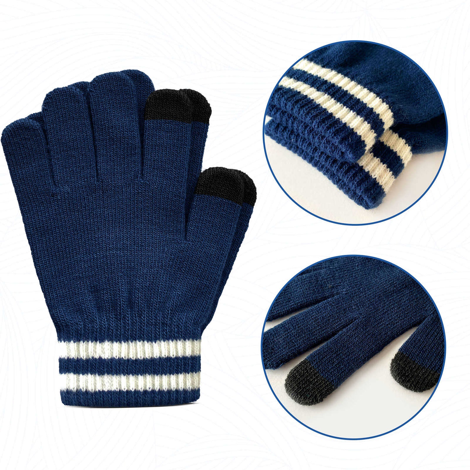 EvridWear Kids Touchscreen Winter Mittens - 3 Pairs, Warm Knit for Toddlers (Boys &amp; Girls)