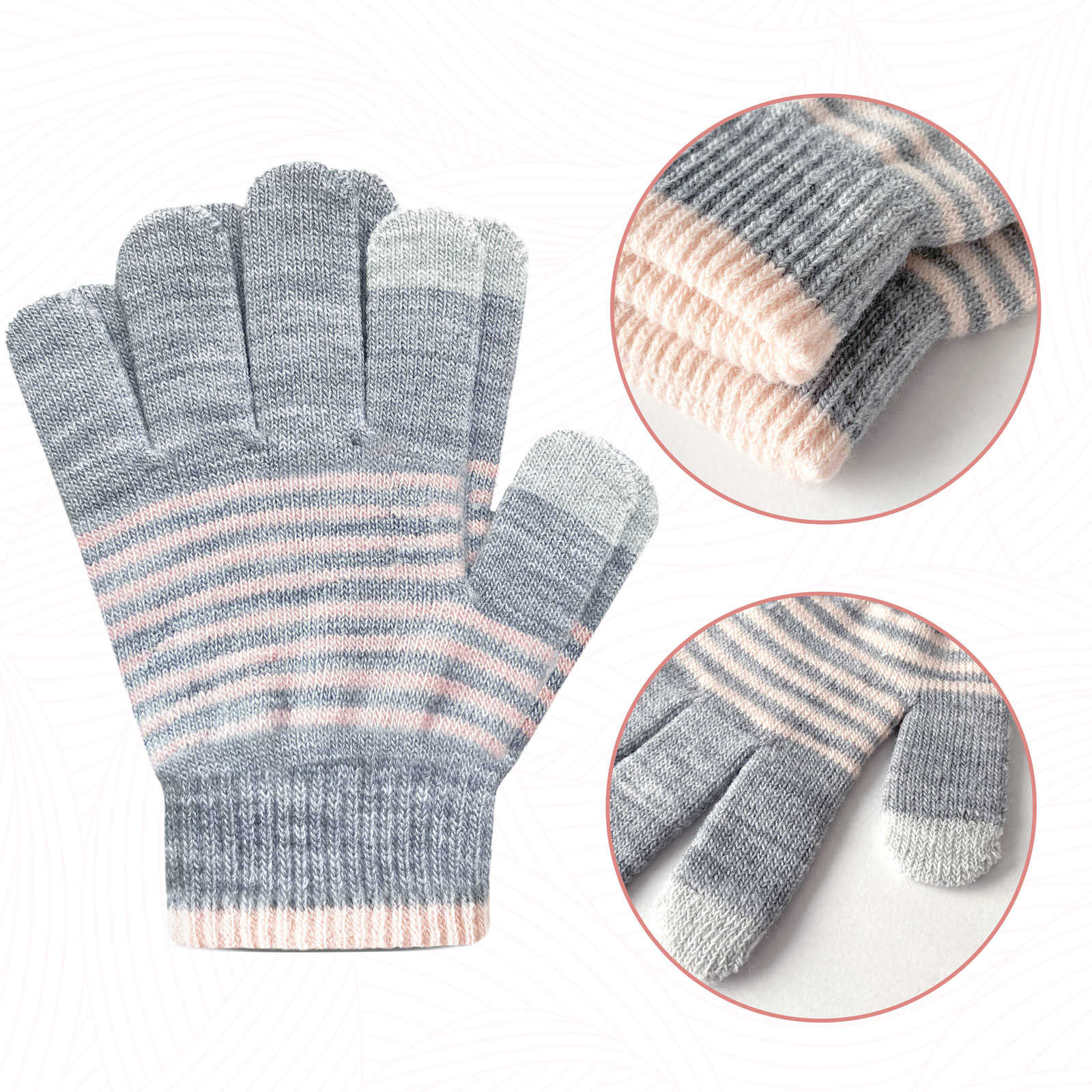 EvridWear Kids Winter Touchscreen Mittens - 3 Pairs, Warm Knit for Toddlers (Boys &amp; Girls)