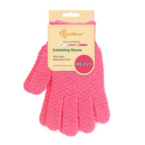 Evridwear Exfoliating Bath Gloves for Shower Spa, Full Finger, Pink Se ...
