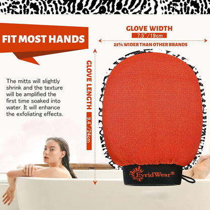 Evridwear Deep Exfoliating Glove Body Scrubber for Back &amp; Face (Moderate)