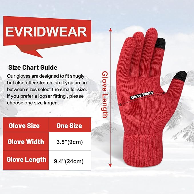 EvridWear 3 Pairs Fingerless Touchscreen Gloves - Thermal & Warm (Black/Grey/Red)