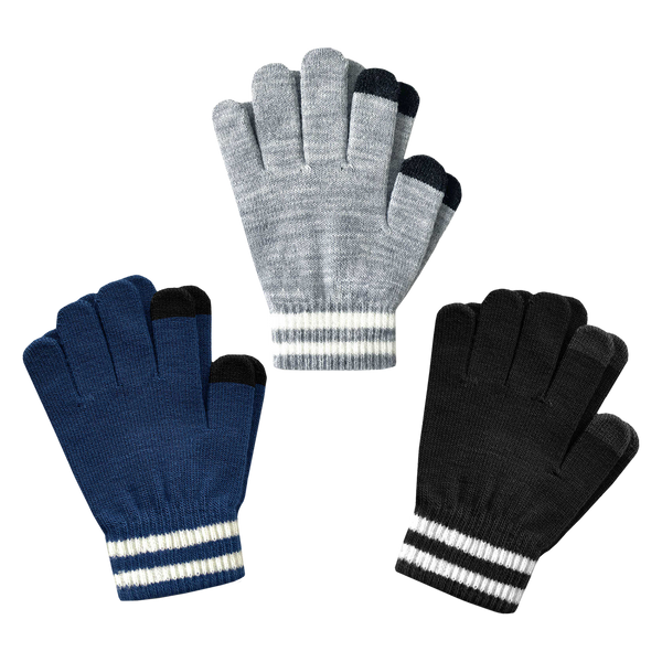 3 Pairs Kids Touchscreen Gloves