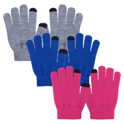 3 Pairs Kids Touchscreen Gloves