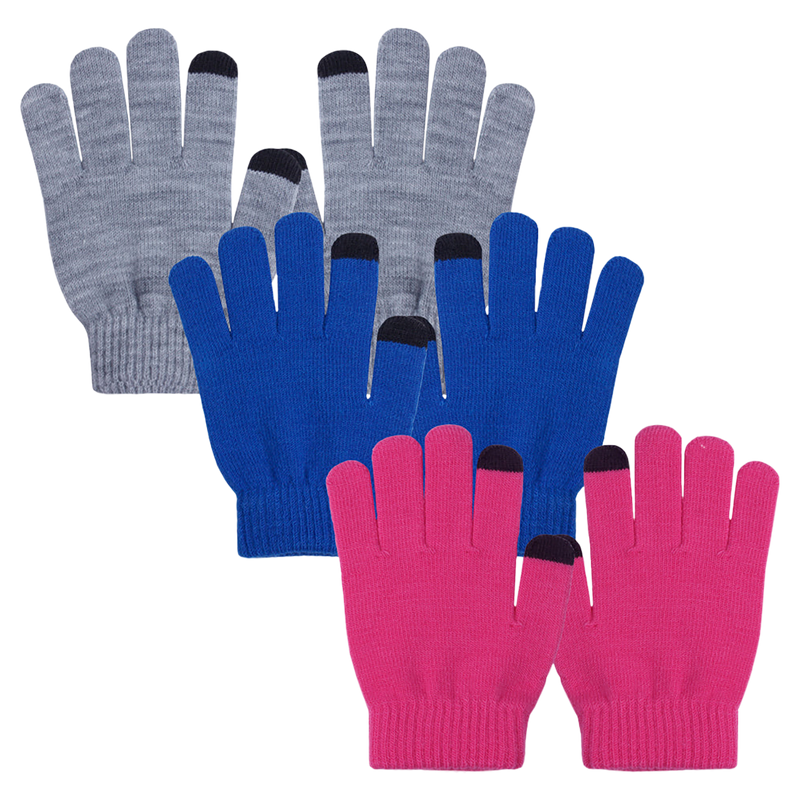 3 Pairs Kids Touchscreen Gloves