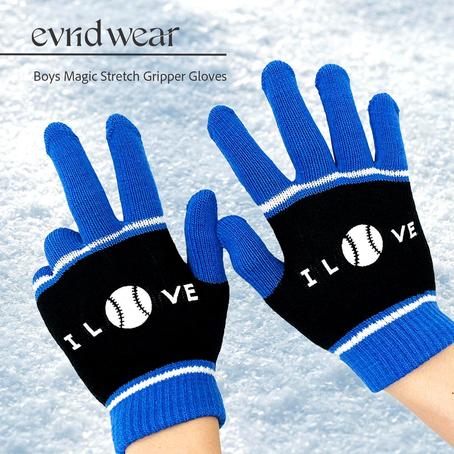 EvridWear Kids Winter Gloves - 3 Pairs Balls Print Knit (Boys &amp; Girls)