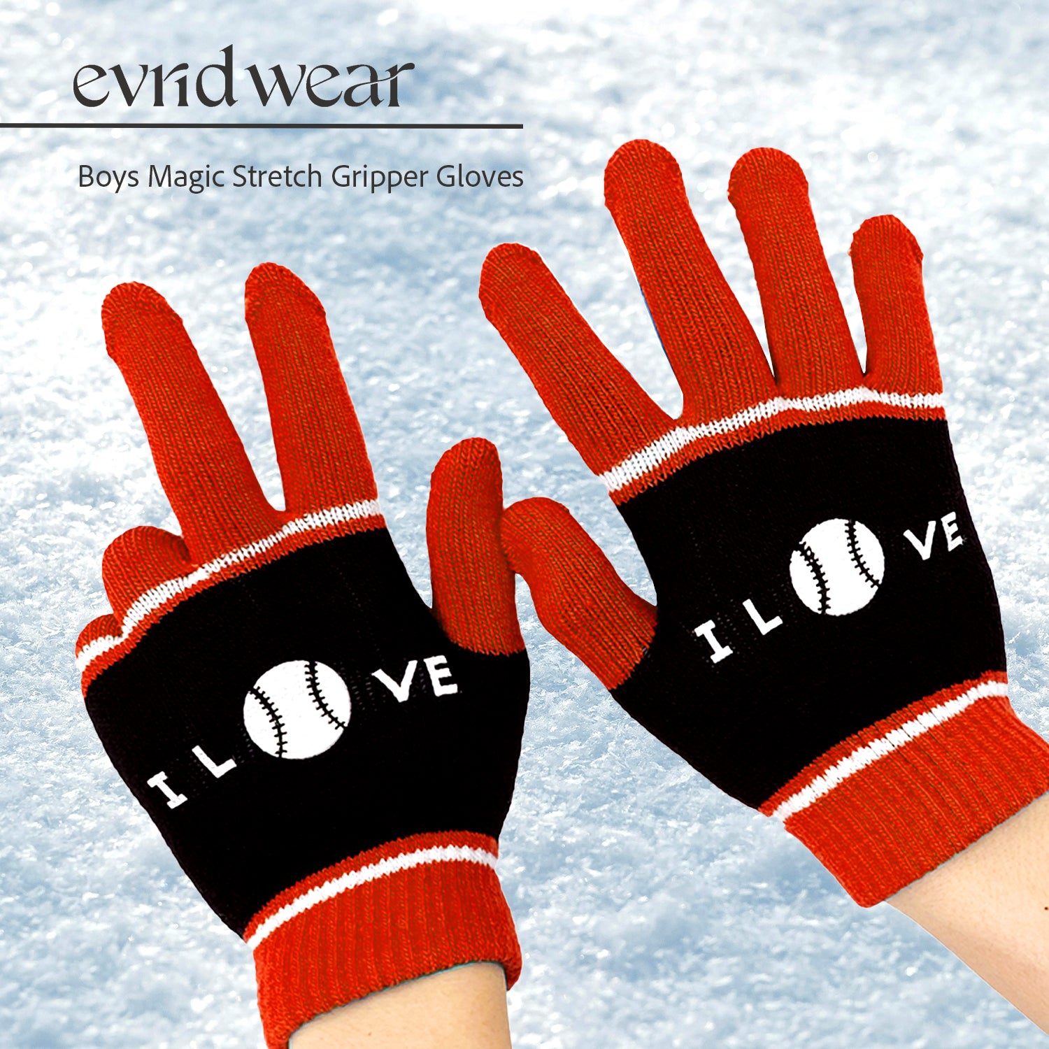 EvridWear Kids Winter Gloves - 3 Pairs Balls Print Knit (Boys &amp; Girls)