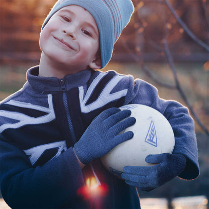 Evridwear Kids Winter Gloves, Knit Warm Stretch Gripper Children Glove for Boys Girls 3 Pairs Dot