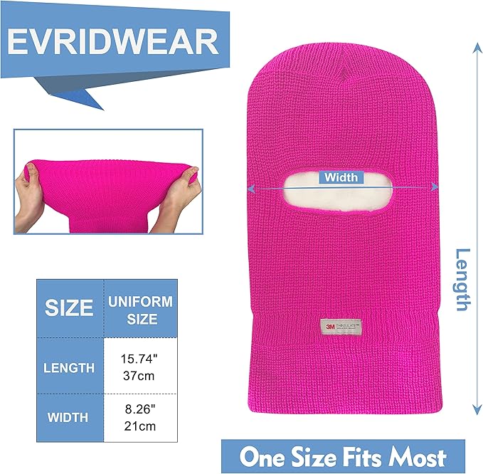 EvridWear Double-Layer Balaclava - Neck & Face Cover (Pink)