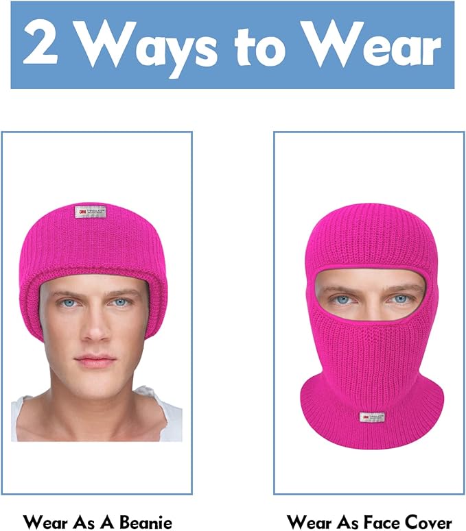 EvridWear Double-Layer Balaclava - Neck & Face Cover (Pink)