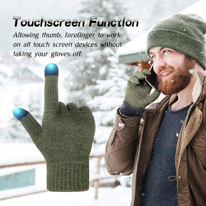 EvridWear 3 Pairs Fingerless Touchscreen Gloves - Thermal &amp; Warm (Black/Navy/Grey)