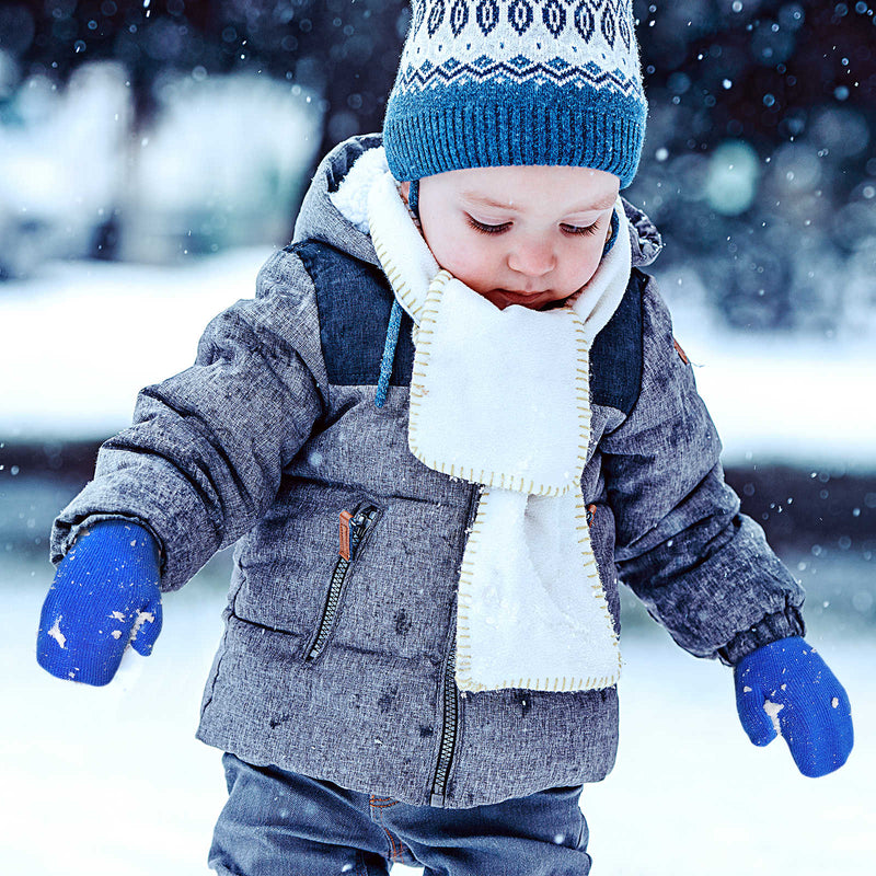 EvridWear Toddler Mittens - 3 Pairs, Warm Knit (Ages 4-6) - Blue/Navy/Black