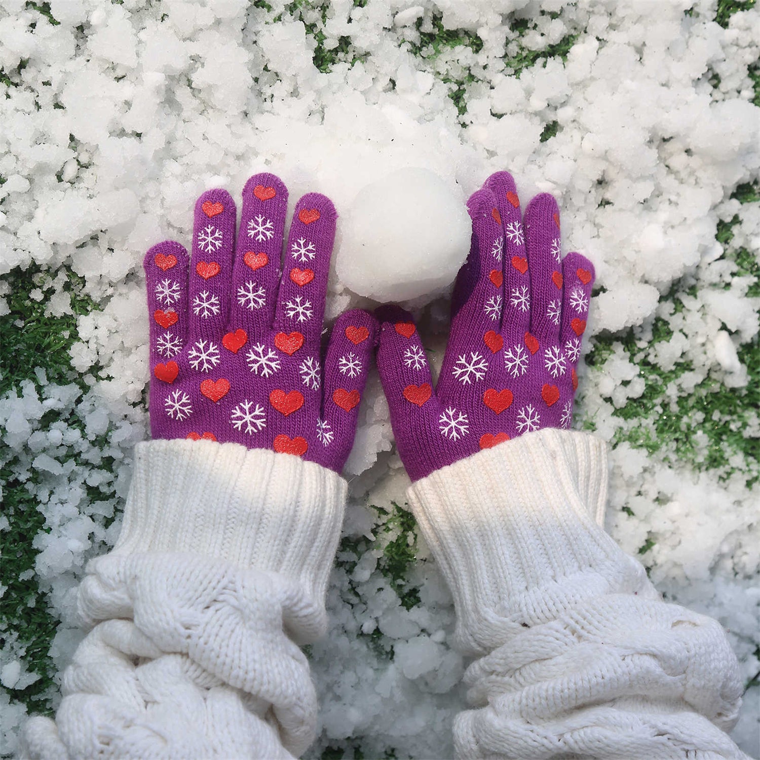 EvridWear Kids Winter Gloves - 3 Pairs Snowflake Knit (Boys &amp; Girls)