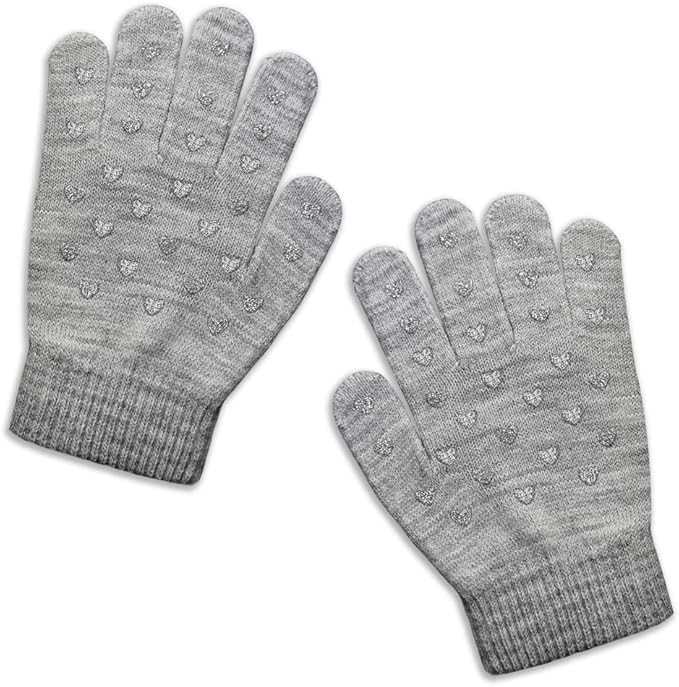 EvridWear Kids Winter Gloves - 6 Pairs Heart Grip Knit (Boys & Girls)