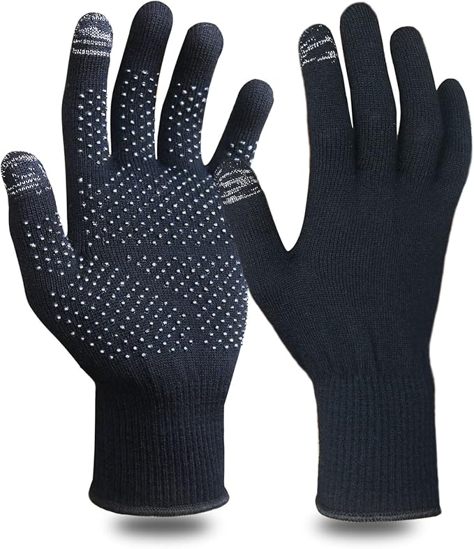 Evridwear Touchscreen Merino Wool Gloves Warm Ski Glove Liner for Men Women