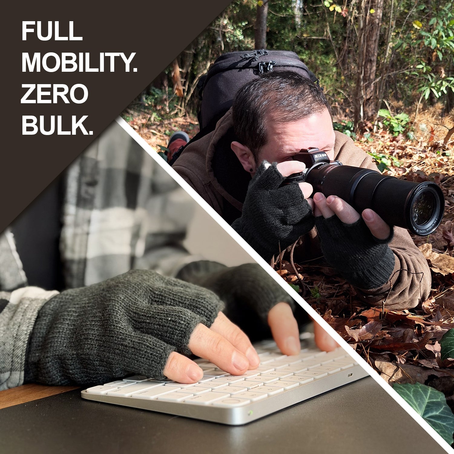 EvridWear 3 Pairs Half Finger Gloves - Thermal &amp; Warm