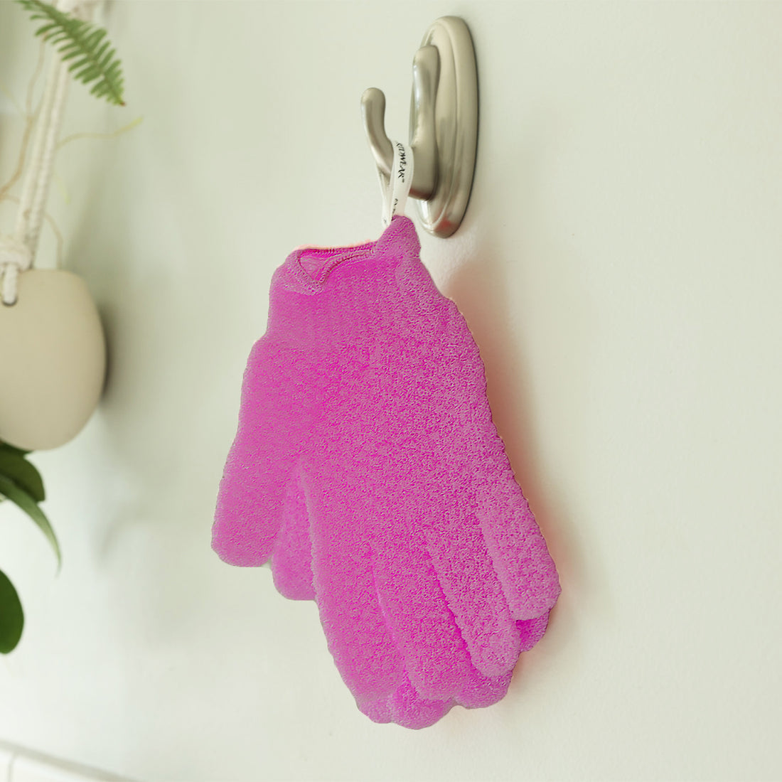 Dark Pink Exfoliating Bath Gloves