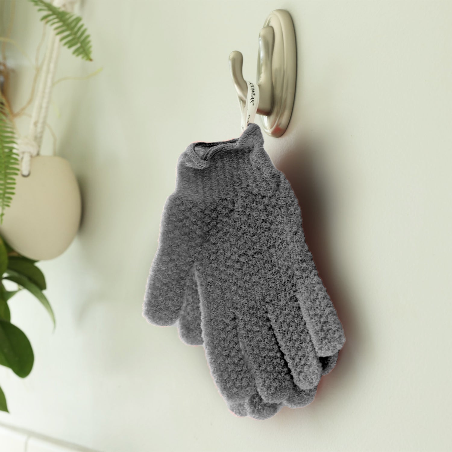 Heavy Gray Exfoliating Bath Gloves