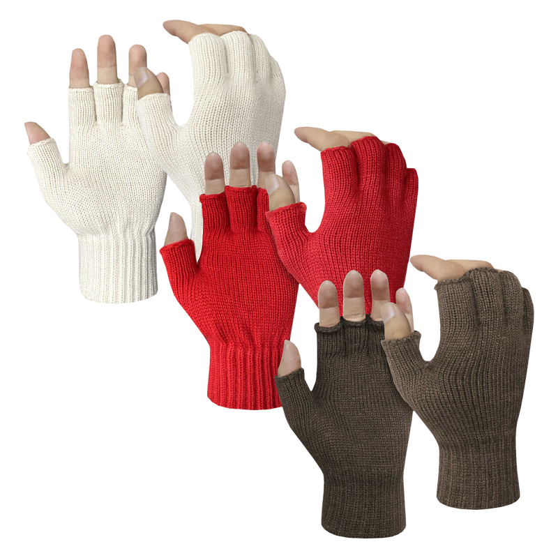 3 Pairs Winter Fingerless Gloves