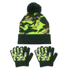 Kids 2 Pair Gloves and 1 Hat Set