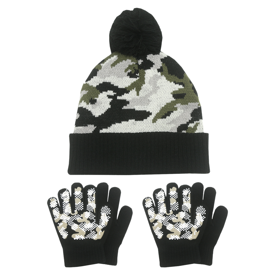 EvridWear Kids Winter Hat & Gloves Set - Earflap Beanie + 2 Pairs Gloves (Ages 4-6)