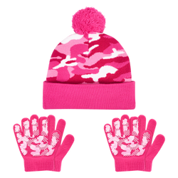 Kids 2 Pairs Gloves and 1 Hat Set