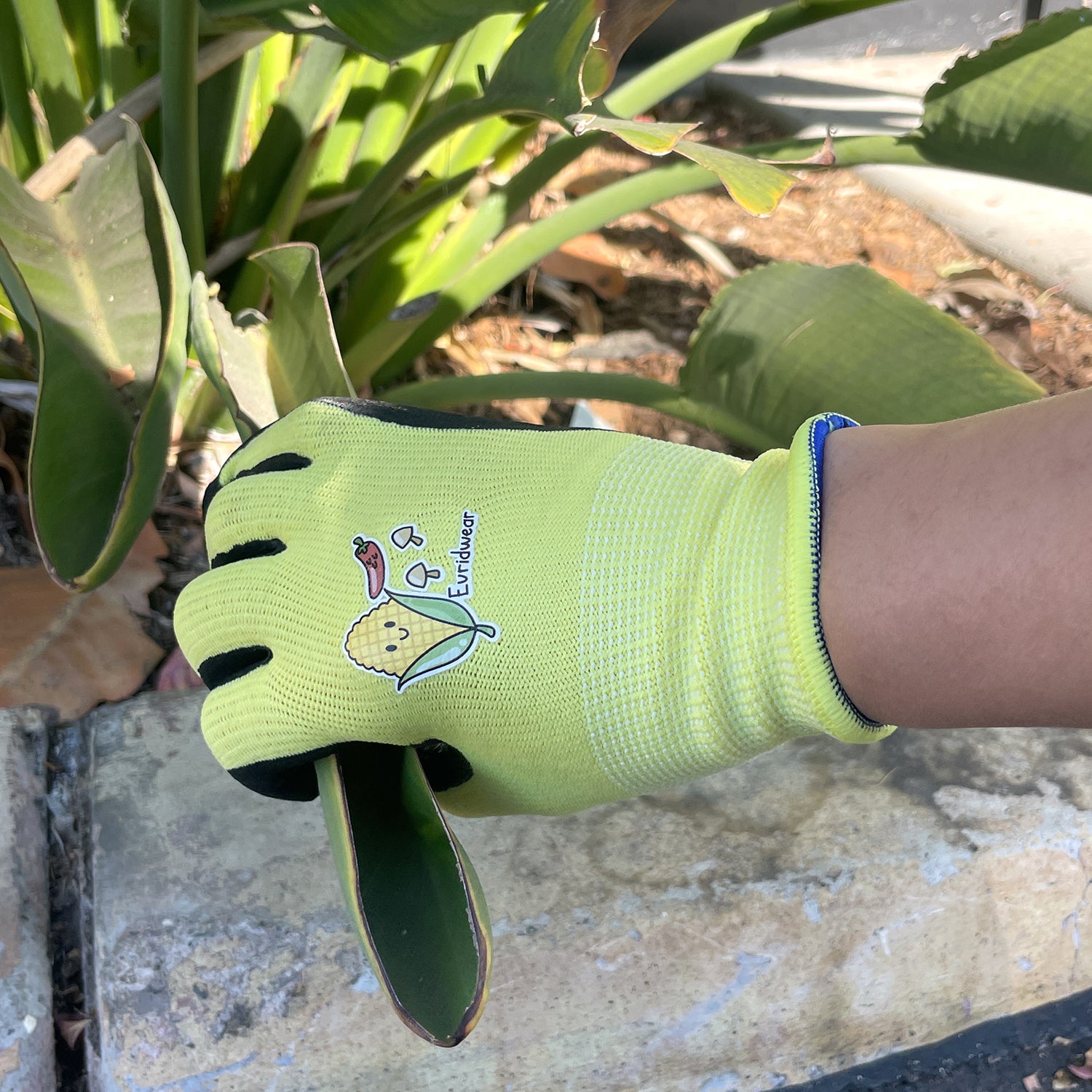 EvridWear Kids Gardening Gloves, Vegetable Patterns (Green)