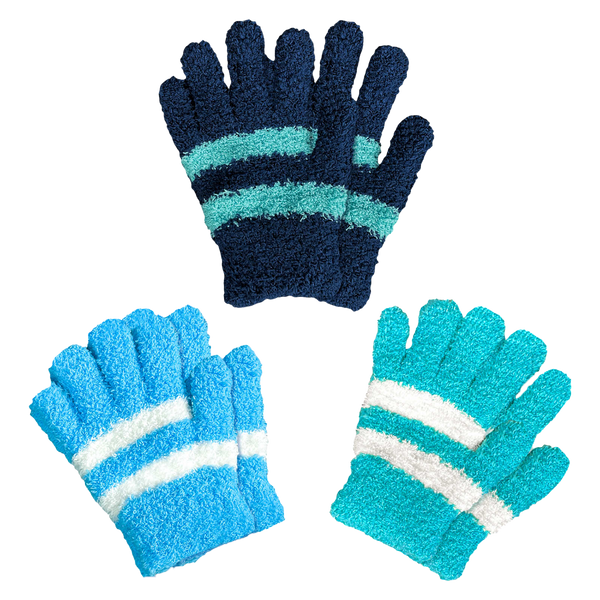 Kids Winter Fluffy Stripe Mitten