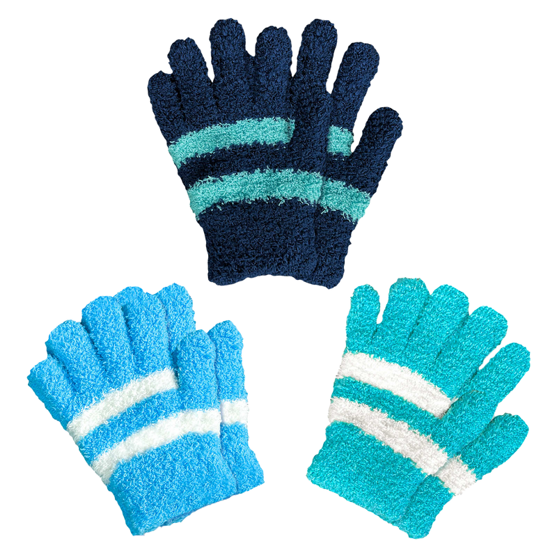 Kids Winter Fluffy Stripe Mitten