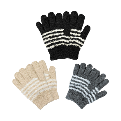 EvridWear Kids Fluffy Winter Gloves in Black Colors - Warm &amp; Stretchy