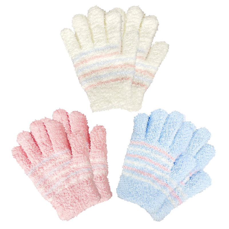 Kids Winter Fluffy Stripe Mitten