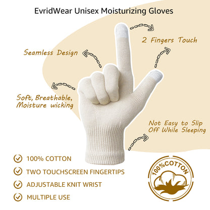 6 Pairs Moisturizing Touchscreen Cotton Gloves