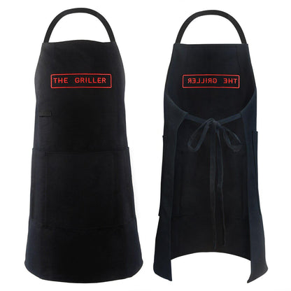 Evridwear The Griller BBQ Apron with Adjustable Bib, 5 Pockets for Cooking in The Kitchen, Indoors or Outdoors, One Size (Black)-EvridWearUS