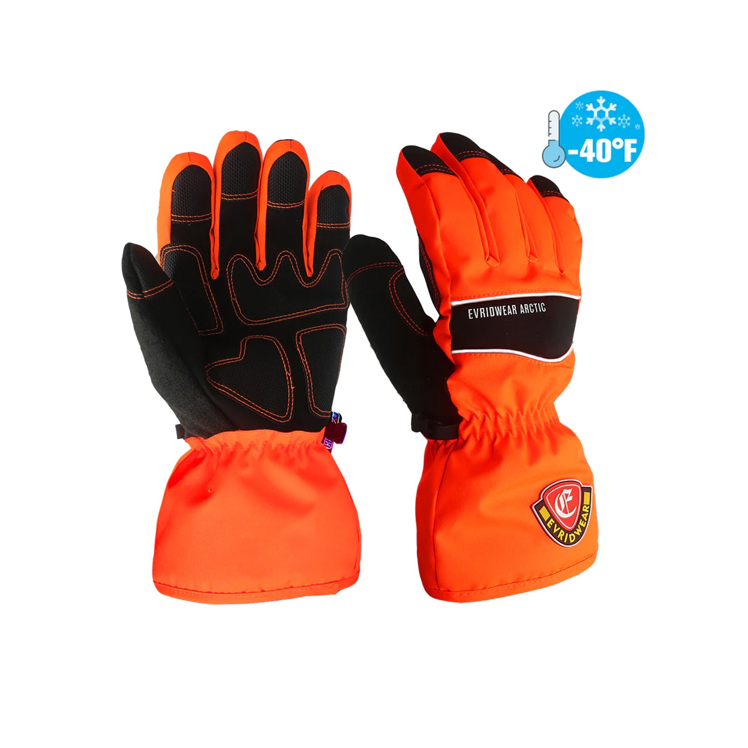 snowboard handschuhe orange Evridwear Men Women Waterproof Ski Gloves, 3M Thinsulate Snowboard Winter Gloves ( XL, Orange)