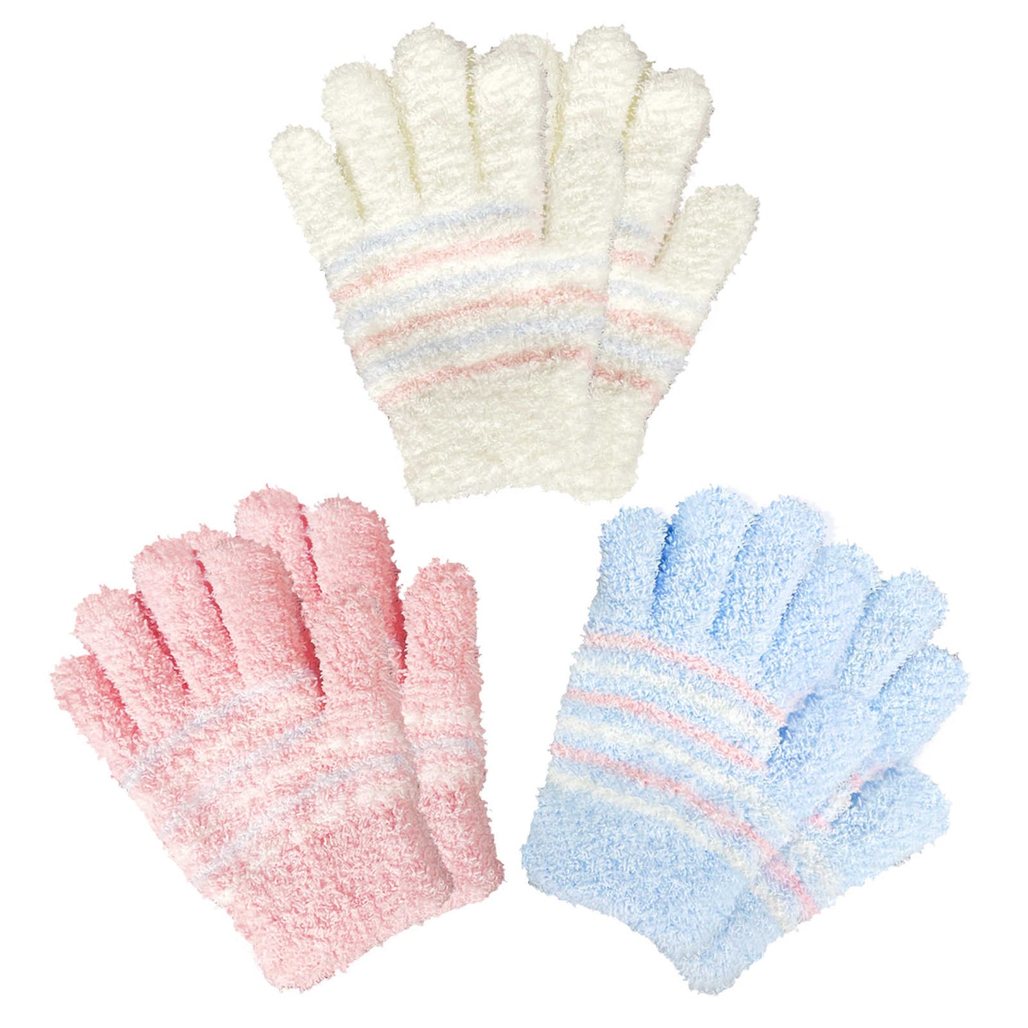 EvridWear Kids Fluffy Winter Gloves in Pastel Colors - Warm &amp; Stretchy