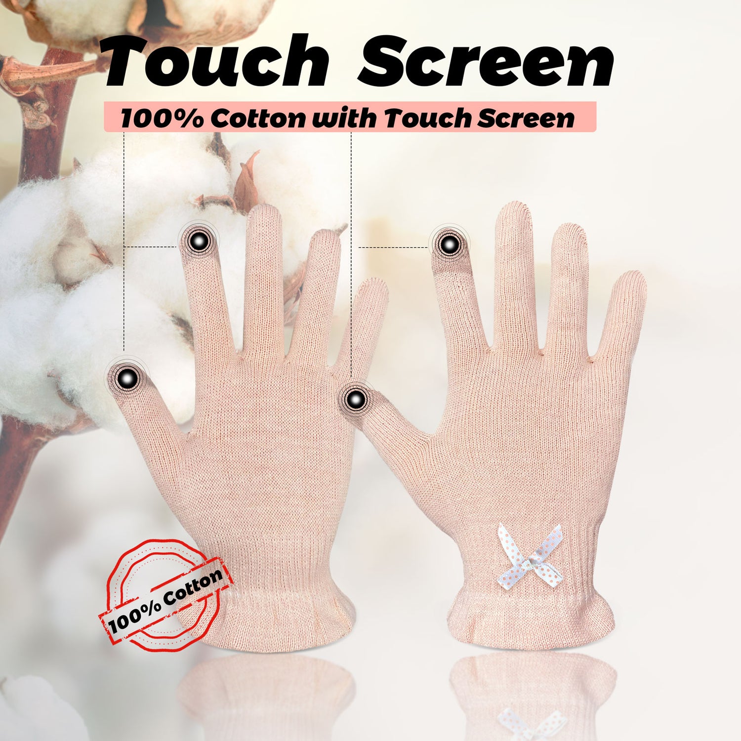 Kids Cotton Moisturizing 2 Pairs Gloves