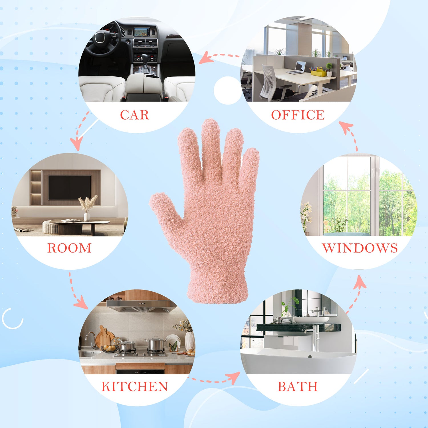 Evridwear Microfiber Dusting Gloves