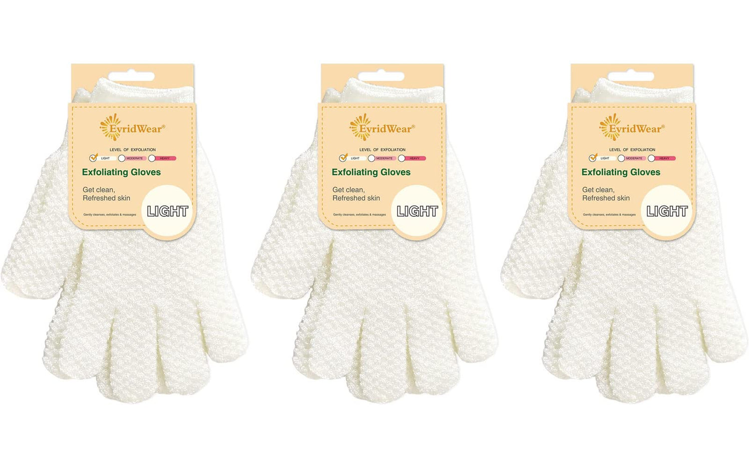 3 Pairs Exfoliation Gloves Same Level