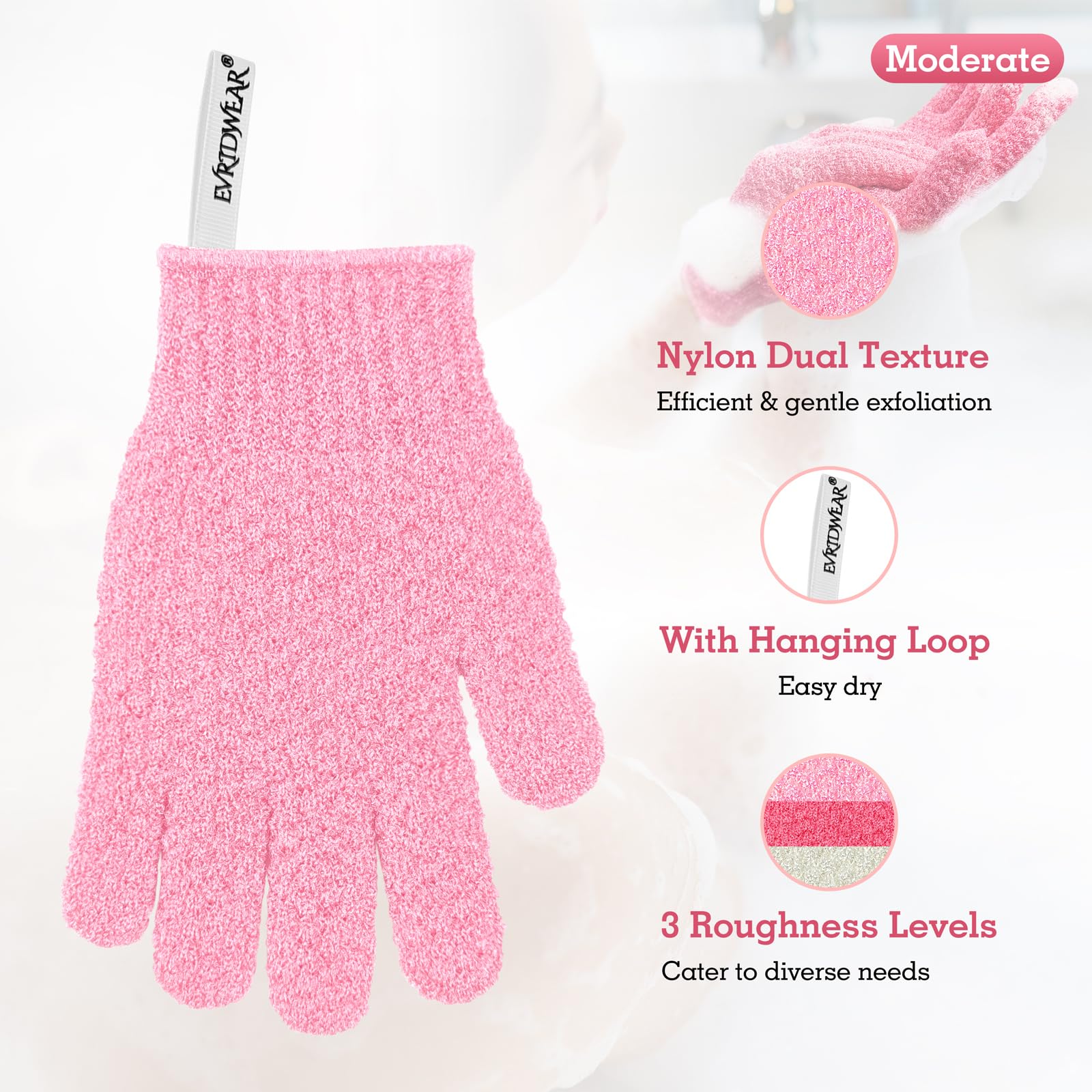 3 Pairs Exfoliation Gloves Different Level