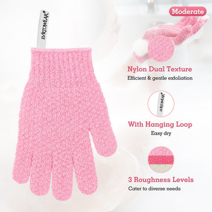 3 Pairs Exfoliation Gloves Different Level