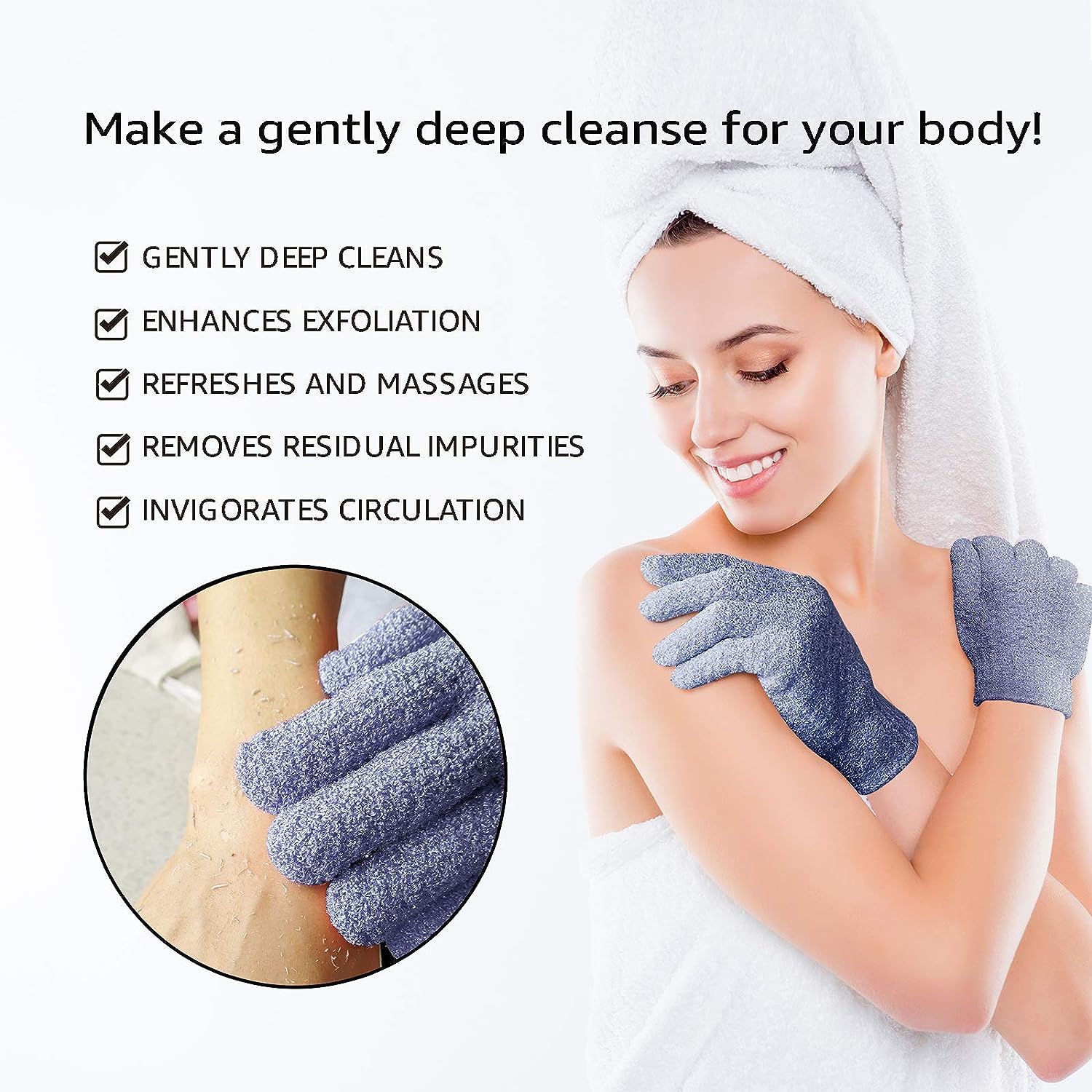 Blue Heavy Exfoliating Bath Gloves